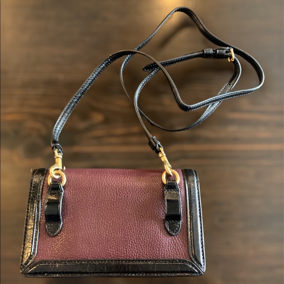 Coach Riley Convertible Bag Waist Belt Black Plum Pebbled Leather Bag - Picture 14 of 16